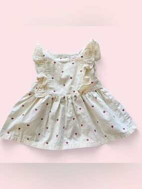 Cat & Jack Cream Dress with Red Strawberry Motif